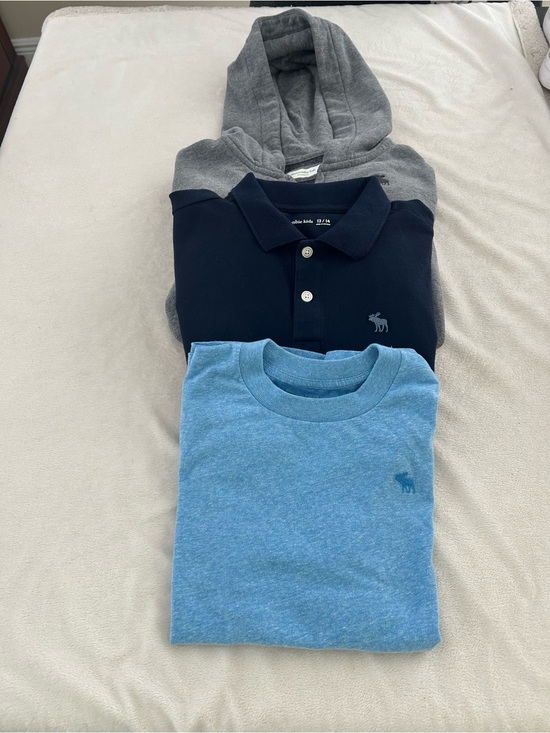 Abercrombie & Fitch Other - Bundle Abercrombie & Fitch Light Blue Tee, Navy Polo & Gray Hoodie Set